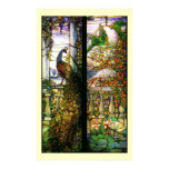 Tiffany Stained Glass Peacock Parrots Print