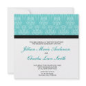Tiffany Teal Damask Wedding Invitations invitation