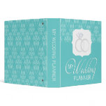 Tiffany Teal Damask Wedding Planner 3 Ring Binders