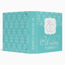 Tiffany Teal Damask Wedding Planner Binder