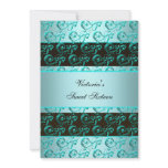 Tiffany Teal Swirls Elegant Classy Sweet Sixteen Invite