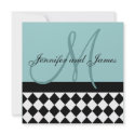 Tiffany Wedding Invitation Monogram Harlequin invitation