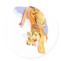 Tiger Abstact Round Sticker