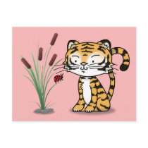 Tiger and a ladybug postcards