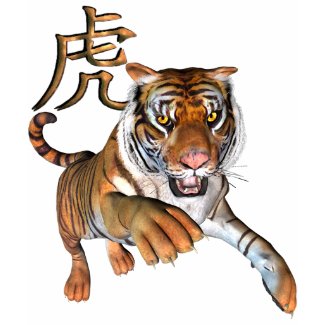Tiger & Symbol Tiger and Chinese Symbol