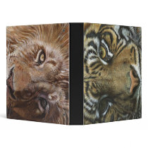 Tiger and Lion Faces Binder