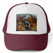 Tiger And Lion Hunting By Rubens Peter Paul Trucker Hats