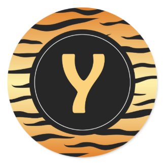 Tiger animal stripes with "Y" monogram