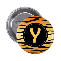 Tiger animal stripes with "Y" monogram buttons