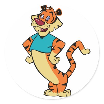 animated pics of tigers. Tiger - Aqua Mascot Button