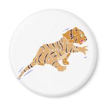 Tiger Attack Fridge Magnets