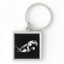 Tiger Attacking Key Chains
