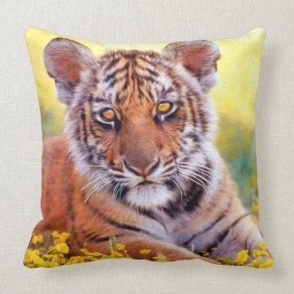 Tiger Baby Cub Throw Pillows