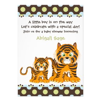 Tiger Baby Shower Invitation for Boys
