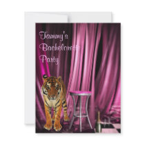 Tiger  Bachelorette Pink Party Event Custom Invitation