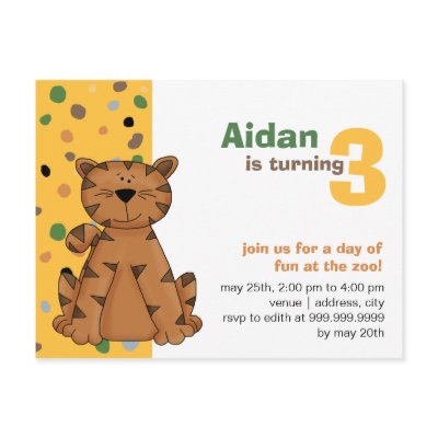 Tiger Birthday Invitation postcards