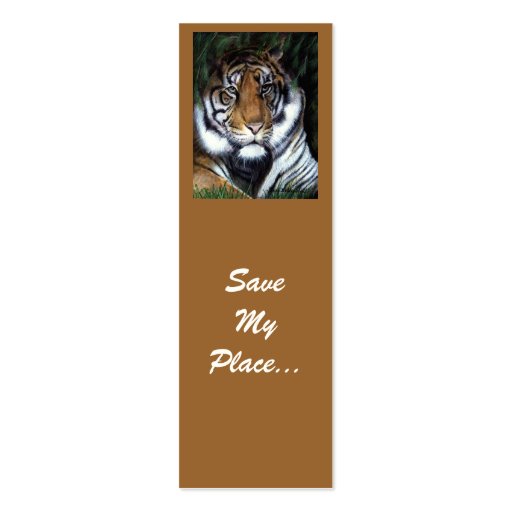 Tiger bookmark, Save My Place Business Card