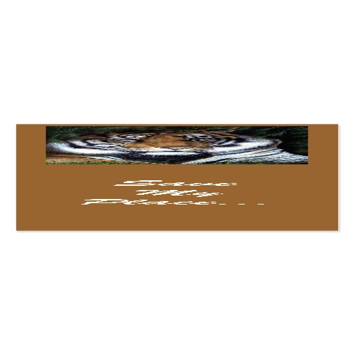 Tiger bookmark, Save My Place Business Card