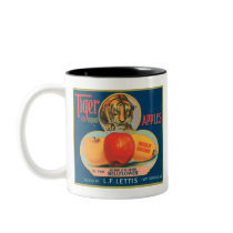 Tiger Brand Apples VIntage Crate Label mugs by vintagegiftmall Tiger Brand Apples VIntage Crate Label mugs