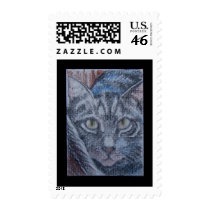 Tiger Cat Drawing postage