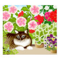 Tiger Cat in the Garden Jungle Poster posters