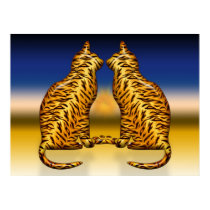 Tiger Cats in Sunset Print