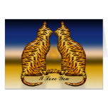 Tiger Cats in the Sunset Card