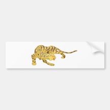 Tiger Circling Back Bumper Sticker