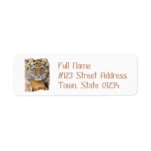 Tiger Cub Return Address Mailing Label | Zazzle