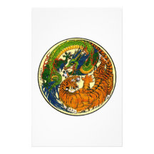 Tiger & Dragon Yin Yang Stationery Design