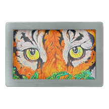 Tiger Eyes Rectangular Belt Buckles