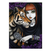 tiger, fae, soul, mates, fantasy, flower, sam, lilah, cat, purple, Card with custom graphic design