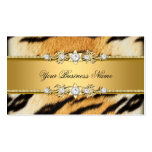 Tiger Gold Animal Black Jewel Look Image Business Cards