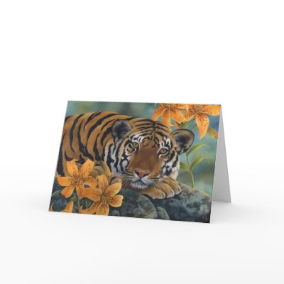 Tiger Greeting Card by Laura_Regan_Artist