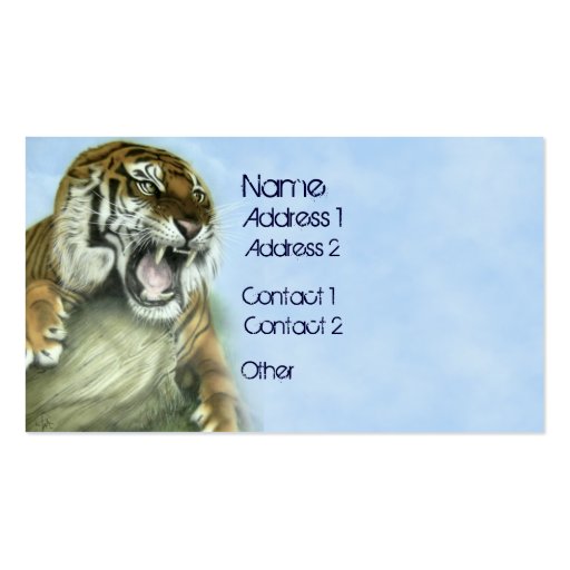 Tiger Growl Business Card Templates (front side)