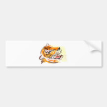 Tiger Growling Art Bumper Stickers
