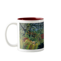 Tiger in a Tropical Storm (Surprised) Coffee Mug