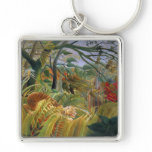 Tiger in a Tropical Storm (Surprised!) Rousseau Keychain