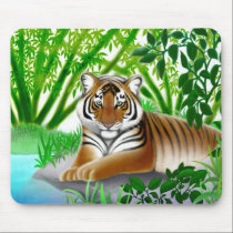 Tiger in Bamboo Forest mousepads