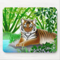 Tiger in Bamboo Forest mousepads by twopurringcats Tiger in Bamboo Forest mousepads