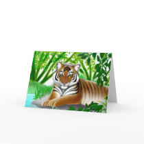 Tiger in Bamboo Jungle Greeting Card