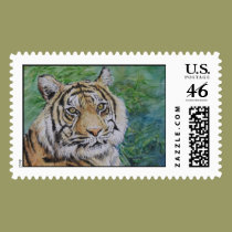 Tiger in Bamboo Stamp stamps