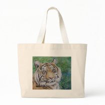 tiger in bamboo tote bag