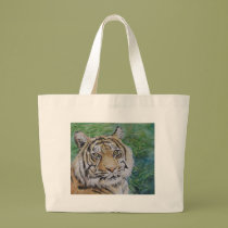 tiger in bamboo tote bag bags