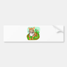 Tiger In The Grass Bumper Sticker