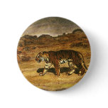 Tiger in the Savanna Pinback Buttons