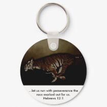 Tiger Inspirational Encouragment to Run the Race! keychains