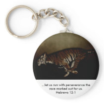 Tiger Inspirational Encouragment to Run the Race! keychains