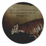 Tiger Inspirational Encouragment to Run the Race! Sticker