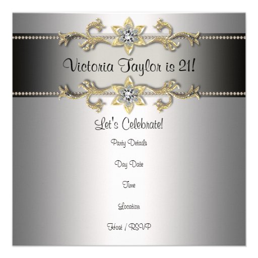 Tiger Jewel 21st Birthday Invitation Tiger 21